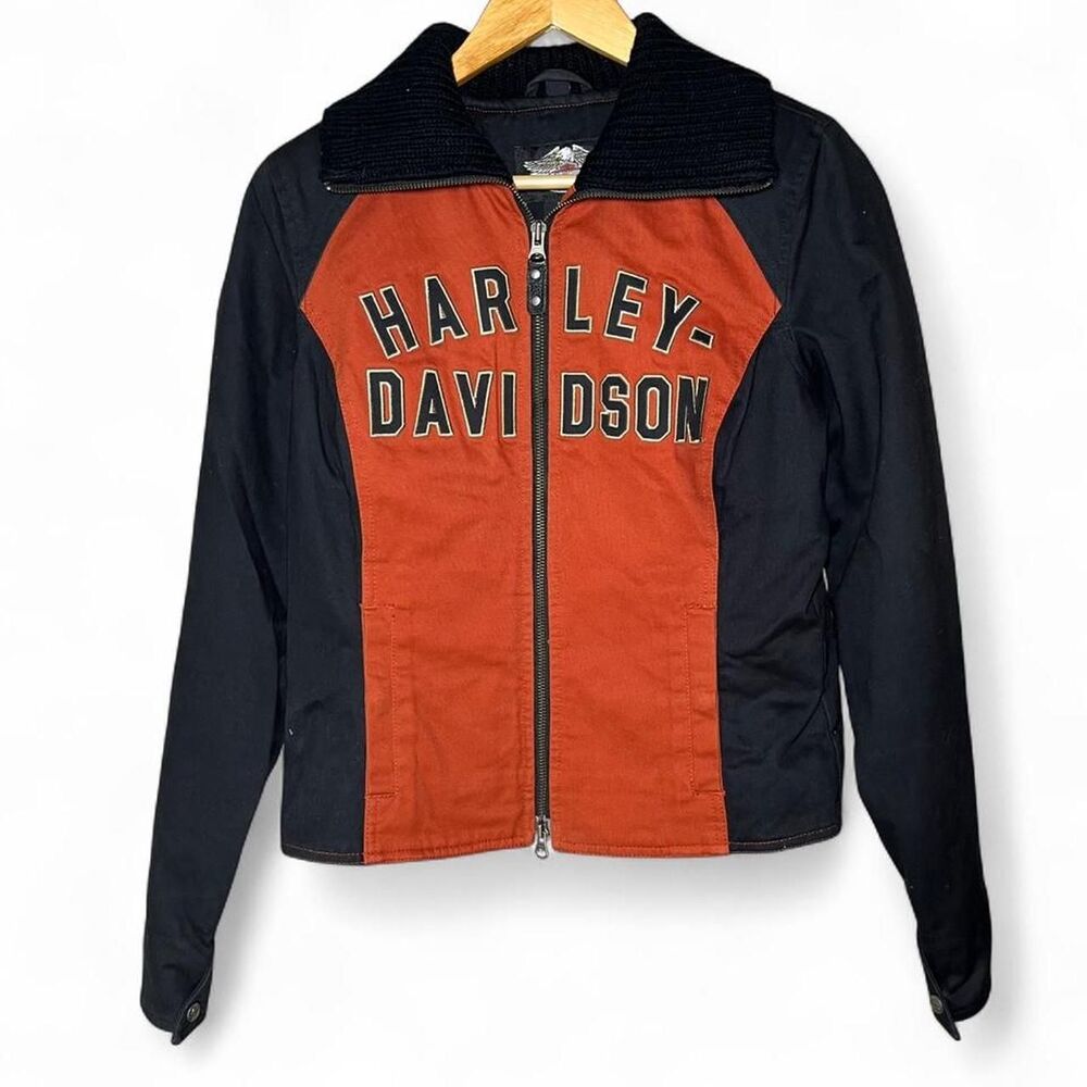 2007 Harley Davidson Embroidered Full Zip Motorcycle Jacket Lined Women Small M